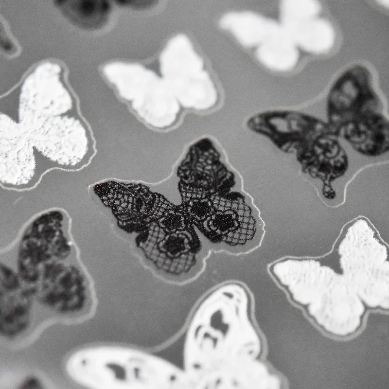 1 List Čipky Motýľ Dizajnér na Nechty, Nálepky Japonský Štýl Plastický 5d Sexy Motýle Obtlačky samolepiace Nechty Decoraciones