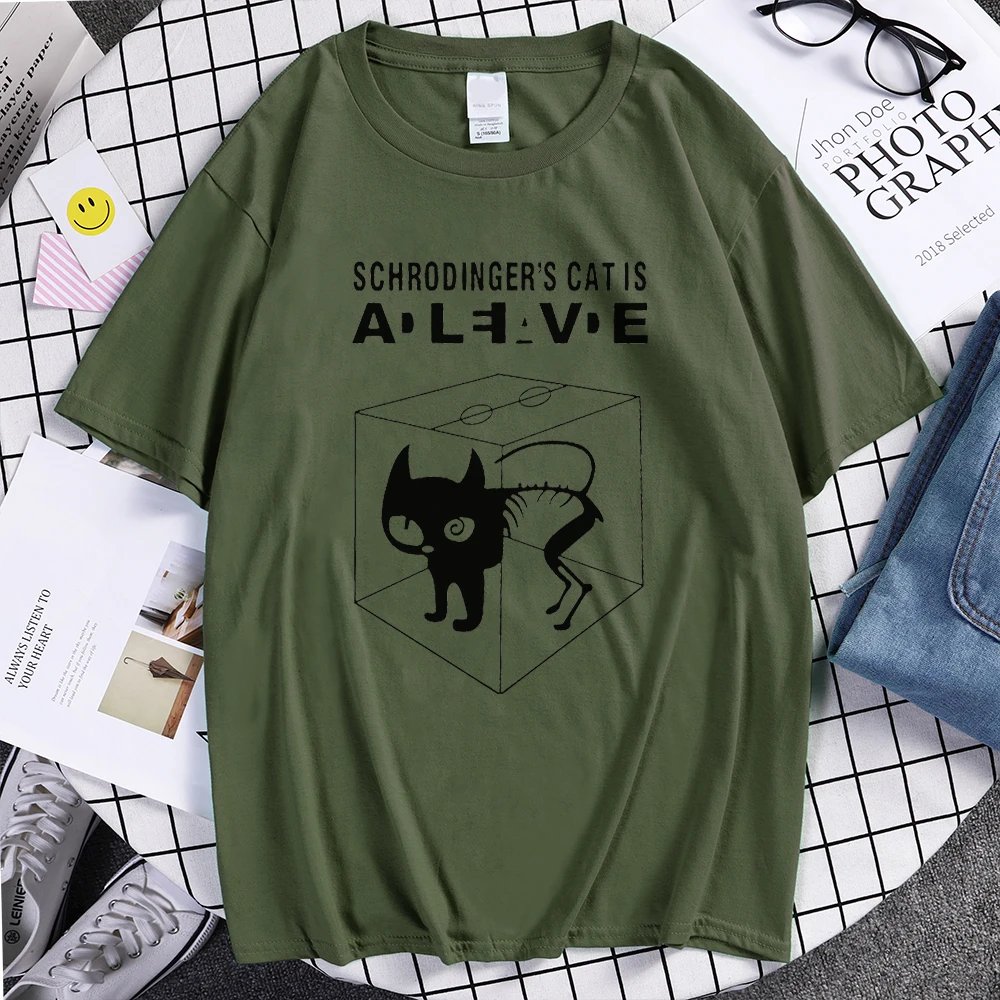 Big Bang Theory Schrodinger Mačka pánske T-shirts vzor 2021 letné módy bežné tričko streetwear hip hop značky top čaj