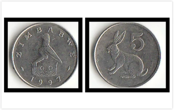 Zimbabwe 5 Centov Mince Afrike Pôvodné Mince Zberateľské Vydanie Reálne Vzácne Pamätné