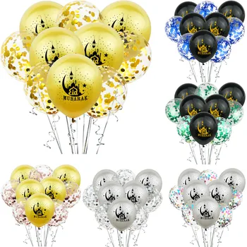 ZLJQ 10pcs/veľa EID MUBARAK Balóny Moslimských Ramadánu Dekorácie Iftar Hajj Mubarak Konfety Balón Domova Dodávky