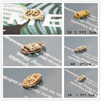 Nádherné okrúhle kovové čiastočne duté pearl diamond Tlačidlo Prívesok 10 súprav vysokej kvality tlačidlo odevné doplnky
