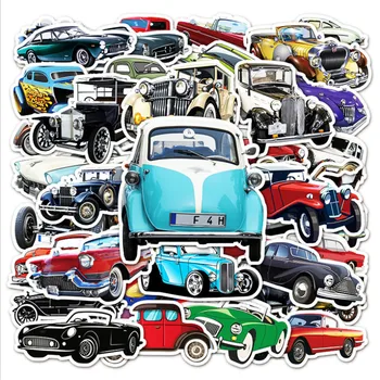 10/30/50PCS Cartoon Retro Classic Classic Car Graffiti Strane Účtu Batožiny Prilba Dekorácie Nepremokavé Nálepky Hračky Veľkoobchod