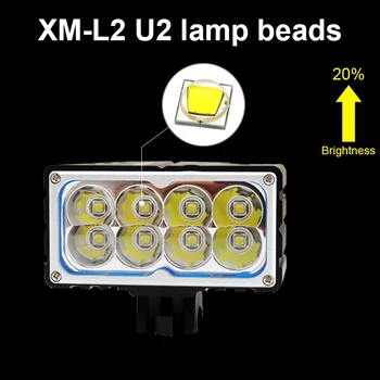 8* XM-L2 LED Požičovňa Svetlometu 8000LM Farol Bicykel Predné Svietidlo Svietidlo 3 Režimy MTB Cyklistické Baterka s 18650 Batériu