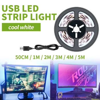 LED Pásy USB DC 5V LED Svetlo Flexibilný SMD 2835 LED лента 50 CM 1M 2M 3M 4M 5M Pásky Domáce Dekorácie Lampa Pre Gabinete PC Gamer