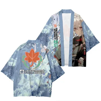 Anime Genshin Vplyv Kimono Cosplay 3D Vytlačené Muži Ženy Plášť Streetwear Harajuku Módne Topy, Mikiny Dievčatá Chlapci Oblečenie