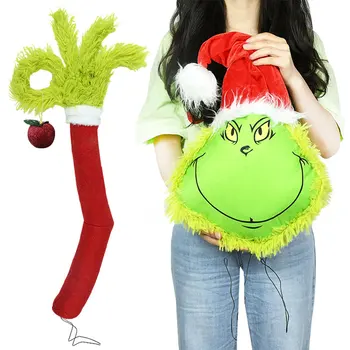 2022 Nový Rok Chlpaté Krásne Zelené Grinch Elf Rameno Ozdoby Mäkké Grinchs Plyšové Hračky Pre Deti, Vianočné Dekorácie, Domáce Dodávky
