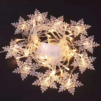 LED Víla Garland String Svetlá Blikajúce Vianočné Vločky Garland Opony Ľahké Nepremokavé Holiday Party Dekor 220V EÚ Plug
