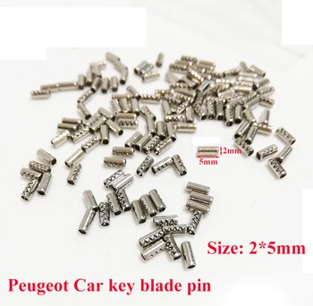 Keychannel 100ks/200Pcs 2*5MM, Zadajte Pin kód Pre Peugeot Kľúča Vozidla Čepeľ Stanovenie Pin Kľúča Vozidla Diaľkové Tlačidlo Čepeľ Silného Železa a Ocele Pin