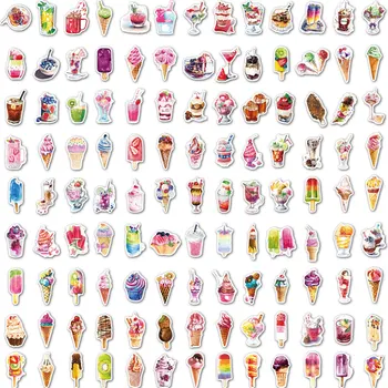 100ks Kawaii Papiernictvo Nálepky Ice cream foodie doodle Denník Plánovač Dekoratívne Mobile Nálepky Scrapbooking DIY Plavidlá