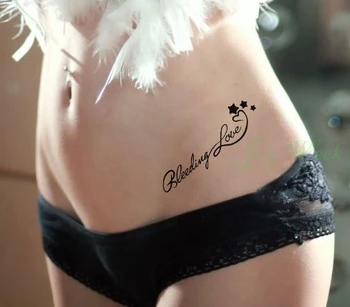 Nepremokavé Dočasné Tetovanie Nálepky sexy pás anglické písmená krvácanie lásku tatto flash tetovanie falošné Umelecké tetovanie pre dievča ženy 4