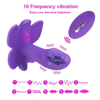 Klitorálny Stimulátor Sexuálne Hračky pre Ženy Bezdrôtové Diaľkové Ovládanie Pánty Vibrátor 10 Rýchlosť Pošvy Masér Motýľ Vibrátor, Dildo
