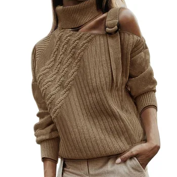Sveter dámske zimné 2021 jednofarebné bez ramienok sveter dámske oblečenie jeden