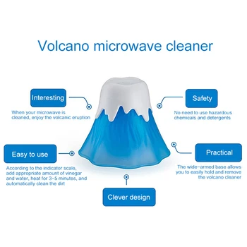 Sopka Mikrovlnná Cleaner Pridať Vodu A Ocot Kuchyňa Cleaner Ľahko ovládateľný, vhodný aj pre Domáce Kancelárie BJStore