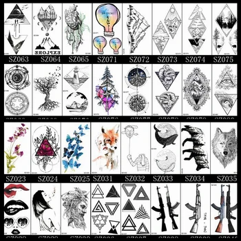 FANRUI 500 Kusov Veľkoobchod Falošné Geometrické Dočasné Tetovanie Vtákov Mandala Tetovanie Pre Mužov, Ženy, Body Art Tattoo Nálepky Dodávky