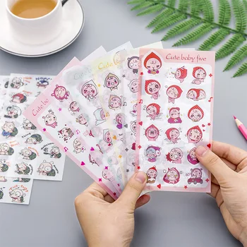 6PCS/Pack Japonsko Kórea Cartoon Nálepky Album Slimák Mačka Ošípaných Nálepky Roztomilý Dekorácie DIY Notebook kancelárske potreby Kancelárske potreby