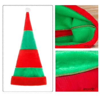67JF Klasickej Červenej, Zelenej Prekladané Unisex Klobúk Santa Santa Elf Klobúk na Vianoce Nový Rok Slávnostné Dovolenku Stranou pre Mužov a Ženy