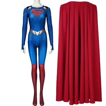 Dospelé Ženy, Super Girl Season 5 Kara Zor-el Jumpsuit Cosplay Kostým Halloween Maškaráda Strany Kombinézu
