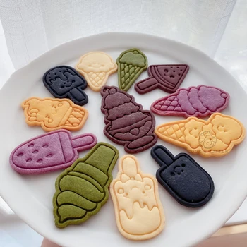 1Pc Lete zmrzlinu Tvarované Cookies Formy Cartoon Biscuit Formy Popsicle Kužeľ Domácnosti 3D Stlačením Cookie Cutter DIY Pečenie Nástroj