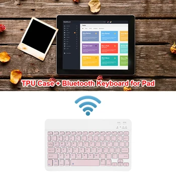Tablet Keyboard Case for iPad 10.2 v/10.5/11v Slim TPU Ochranný Kryt, Bezdrôtová Bluetooth Klávesnica s Okrúhlym/Štvorcových Keycaps