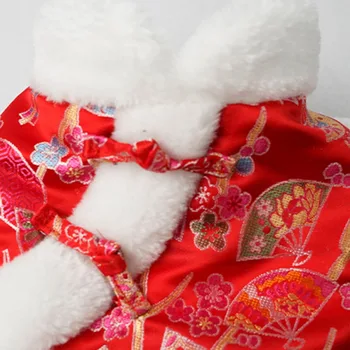 Pet Nový Rok Kostým Čínsky Štýl Tang Oblek pre Bradáči Teddy francúzsky Buldog Malé Veľké Psy, Mačky Vesta Kabát Bunda