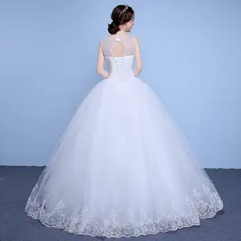 J2118 Sladké Pamäť Crystal Čipky Svadobné Šaty Biele Svadobné Šaty 2021 Plus Veľkosť Šaty Nevesta Vestido Elegante S Kvetmi