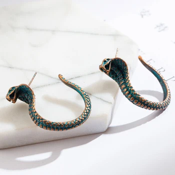 Elegantné Starožitné Zelený Had Drop Náušnice 2020 Najnovšie Strany Osobnosti Cobra Visieť Náušnice pre Ženy Punk Móda, Šperky, Darčeky