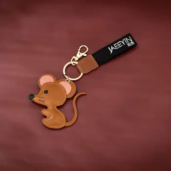 Jaeeyin 2020 Nových Prírastkov Jemné, Ručne vyrobené Myši Zvieratá Kúzlo Originálne Červený Kožený prívesok na Keychain Roztomilý Darček Pre Deti