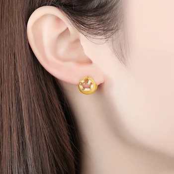 LUOTEEMI Roztomilý Kolo Robustný Náušnice pre Ženy kórejský Módne Šperky 2021 Aretes De Mujer Zlatá Farba Vintage Šperky Zadarmo Lode