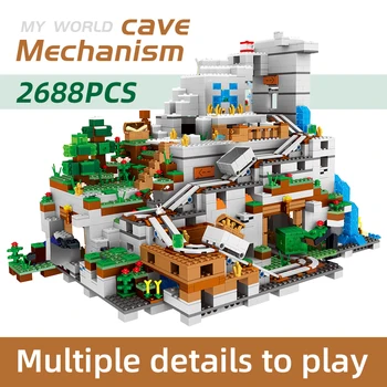 2659pcs Kompatibilné 21137 môj svet big mountain jaskyňa stavebným tehly Hračka S 13 MINI Údaje