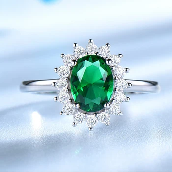 Luomansi Reálne S925 Mincový Striebro Sapphire / RUBY / Emerald Svadobný Prsteň Zásnubný Dievča Krúžok Žien Šperky
