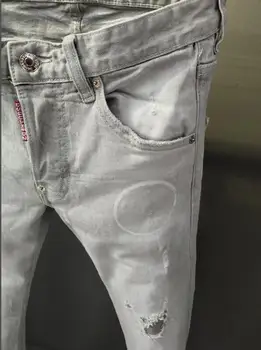 Klasické Autentické Dsquared2 Novej Európskej taliansky slávnej značky značkové džínsy roztrhané džínsy 9197