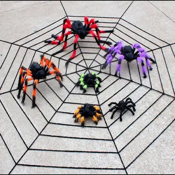 Horor Obrie Black Plyšové Spider Halloween Party Dekorácie Realistické Rekvizity Deti Deti Hračky Strašidelný Dom Dekorácie Dodávky