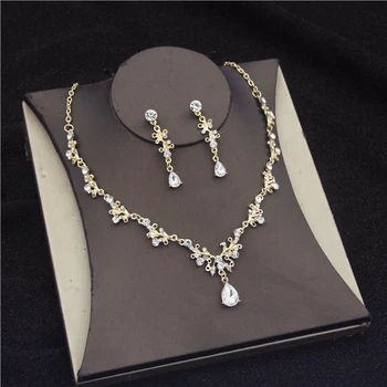 Luxusné Nádherný Kryštál Svadobné Šperky Sady pre Ženy Drahokamu Tiaras Koruny Náhrdelníky Náušnice Svadobné Šaty, Šperky Set