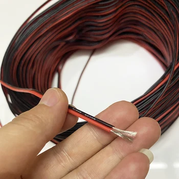 Flexibilné Red black Dvojité Paralelné Káble Napájacie Káble Elektronických Drôty Extra Mäkký Silikónový Káblov bez Halogénov Káblov 2M 5M 10 M