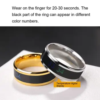 Multifunkčné Nepremokavé Teplota Prstene pre Ženy, Mužov, z Nehrdzavejúcej Ocele Zmysel Celzia Intelligent Smart Prst Prsteň, Šperky