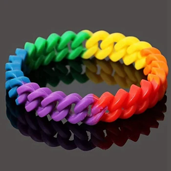 Hrdosti LGBT Rainbow Unisex Silikónové Náramok Gay Pride Šperky Lesbičky, Bisexuáli