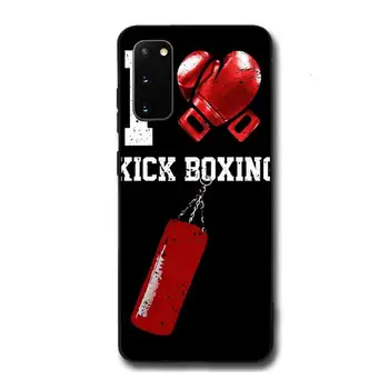 Boxerské Boxerské Rukavice Telefón puzdro Pre Samsung Galaxy A21S A31 A32 A20RE A51 A52 A71 5G A72 A80 A91 S10 Lite Black Mäkké Pokrytie