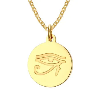 19 MM z Nehrdzavejúcej Ocele Eye of Horus Prívesok Zlaté pánske, Značka N00605