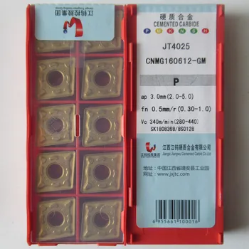 JXTC CNMG160612-GM JT4025 / CNMG190612-GM JT4025 / CNMG160608 JT3115 / CNMG190616 JT4025 CNC karbidu vložky 10PCS/BOX