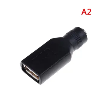 Samica Konektor USB 2.0 Muž Plug / Female Jack 5V DC Napájacie Konektory Konektor Adaptéra Notebook 5.5*2.1 mm Farba Čierna
