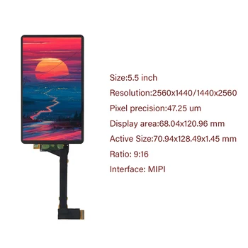 LS055R1SX03 5.5 palcový 2k IPS LCD 1440*2560 LCD displej pre WANHAO Rozmnožovacie 7 D7 3d Tlačiareň, Projektor VR LCD