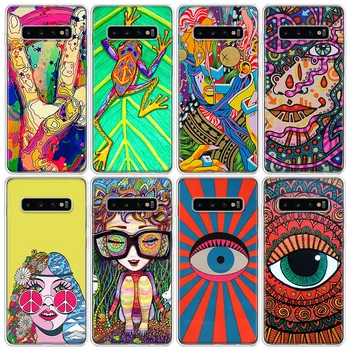Hippie Hippie Psychedelic Art Telefón Puzdro Pre Samsung Galaxy Note 20 Ultra 10 Lite 9 8 A10 A20 A30 A40 A50 A70 A8 A9 A7 Plus A6