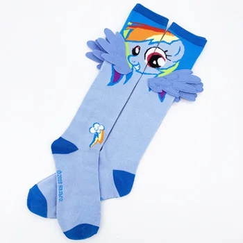 Anime Môj Malý kôň ponožky Rainbow Dash ženy cartoon bavlnené ponožky, modrá zábavné novinka pohodlné módne plášť ponožky Calcetines