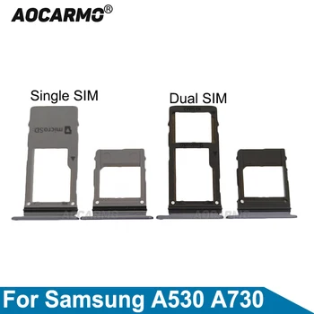 Aocarmo Jedného & Dual Sim Kartu MicroSD Držiteľ Nano Slot Pre Samsung Galaxy A8 Plus 2018 A530 A730 A730F Náhradný Diel