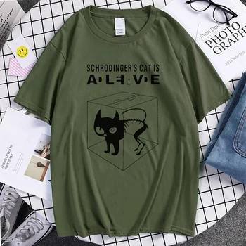 Big Bang Theory Schrodinger Mačka pánske T-shirts vzor 2021 letné módy bežné tričko streetwear hip hop značky top čaj