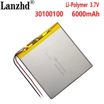 8pcs 6000mah 3,7 v 30100100 polymer lithium ion batéria záložné napájanie lítiová batéria pre tablet nabíjateľná LIPO batérie
