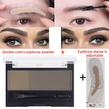 Dvojité Farba Obočia Prášok Profesionálny Make-Up Paletu Obočie Pečiatka Oko Obočie Stimulátory Oči A Obočie Tieň Tvoria Obočie Prášok