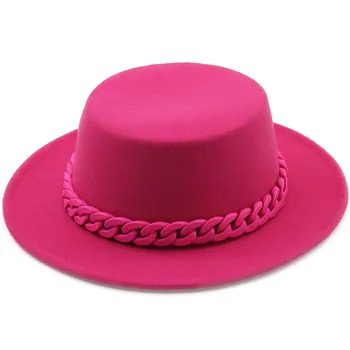Ženy Lete candy farby Široký Okraj Vlna Jazz Fedora Klobúky Panama plstený klobúk Spp Trend Gambler Hat Veľkoobchod