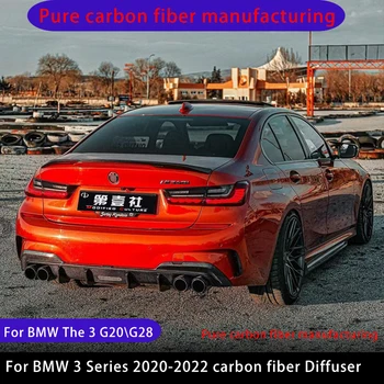 Vhodné pre BMW Radu 3 difúzor, Na BMW 3 G20 G28 2020 2021 2022 uhlíkových vlákien Difúzor zadného nárazníka telo kit modifikácia