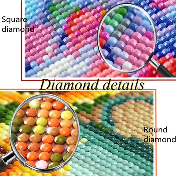 Vlastné Diamond Maľovanie 5D Fotografie Plné Štvorcové a okrúhle Obraz Drahokamu Diamond Mozaiky Domova Festival Darček Diy Arts